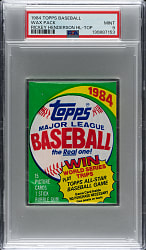 1984 Topps Unopened Wax Pack PSA MINT 9 - Rickey Henderson Highlight on Top