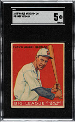 1933 V353 World Wide Gum Canadian Goudey #5 Babe Herman SGC EX 5