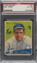 1934 R320 Goudey #21 Bill Terry PSA VG-EX 4