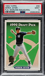 1993 Topps Inaugural Year Florida Marlins #98 Derek Jeter Rookie PSA MINT 9