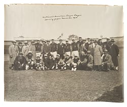 Circa 1931 Tour of Japan Original Large-Format Team Photograph with Lou Gehrig and Lefty Grove PSA/DNA Type I - Signed by Herb Hunter