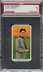 1909-1911 T206 White Border Zack Wheat Rookie PSA EX 5
