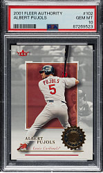 2001 Fleer Authority #102 Albert Pujols Rookie #591/2,001 PSA GEM MINT 10