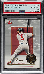 2001 Fleer Authority #102 Albert Pujols Rookie #1,258/2,001 PSA GEM MINT 10
