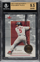 2001 Fleer Authority #102 Albert Pujols Rookie #404/2,001 BGS GEM MINT 9.5