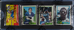 1981 Topps Unopened Rack Pack - BBCE - Rickey Henderson on Top and Steve Carlton Record Breaker on Back
