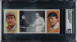 1912 T202 Hassan Triple Folder "Just Before the Battle" Roger Bresnahan/John McGraw SGC NM/MT 8