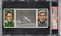 1912 T202 Hassan Triple Folder "Dooin Gets His Man" Dooin/Doolan PSA NM 7