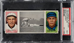 1912 T202 Hassan Triple Folder "Nearly Caught" Bescher/Bates PSA NM 7