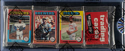 1975 Topps Unopened Rack Pack - Willie Mays MVP on Back - BBCE
