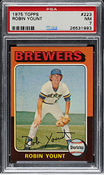 1975 Topps #223 Robin Yount Rookie PSA NM 7