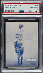 1934-1936 R318 Batter-Up #24 Earl Averill PSA NM-MT 8 - 1 of 4 - Highest Graded!