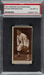 1912 T207 Brown Background Roger Bresnahan PSA EX-MT 6