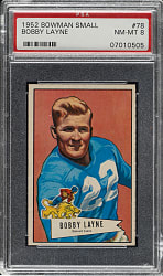 1952 Bowman Small Football #78 Bobby Layne PSA NM-MT 8