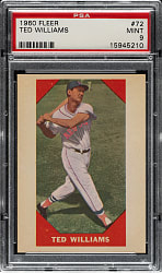 1960 Fleer Baseball Greats #72 Ted Williams PSA MINT 9