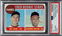 1969 Topps #304 Padres Rookie Stars Davis/Gaston PSA GEM MINT 10