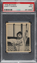 1948 Bowman #40 Marty Marion Rookie PSA MINT 9