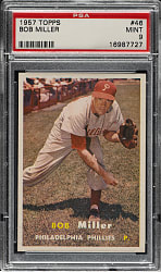 1957 Topps #46 Bob Miller PSA MINT 9