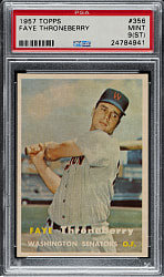 1957 Topps #356 Faye Throneberry PSA MINT 9 (ST)