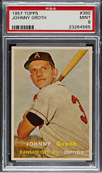 1957 Topps #360 Johnny Groth PSA MINT 9
