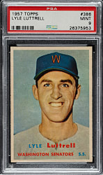 1957 Topps #386 Lyle Luttrell PSA MINT 9