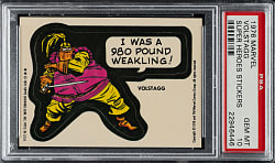 1976 Topps "Marvel Super Heroes Stickers" Volstagg PSA GEM MINT 10 - 1 of 2!