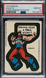 1976 Topps "Marvel Super Heroes Stickers" Goliath PSA GEM MINT 10