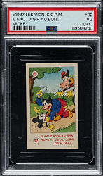 Circa 1937 Les Vign. C.G.P.M. Mickey #92 Il Faut Agir Au Bon PSA VG 3 (MK)