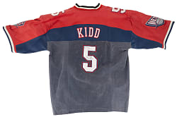 Jason Kidd Signed New Jersey Nets Suede and Leather Jersey by Jeff Hamilton - PSA/DNA
