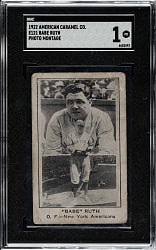 1922 E121 American Caramel (Series of 120) "Babe" Ruth Photo Montage SGC POOR 1