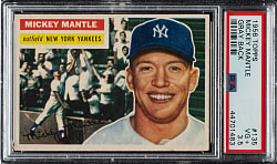1956 Topps #135 Mickey Mantle Gray Back PSA VG+ 3.5