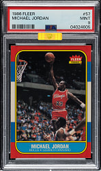 1986-1987 Fleer Basketball #57 Michael Jordan Rookie PSA MINT 9 (MBA Gold Diamond)