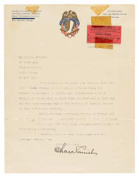 1919 Charles Comskey Signed Letter - JSA and PSA/DNA