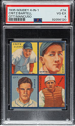 1935 R321 Goudey "4-in-1" Critz/Bartell/Mel Ott/Mancuso PSA VG-EX 4