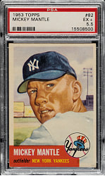 1953 Topps #82 Mickey Mantle PSA EX+ 5.5