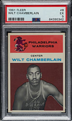 1961-1962 Fleer Basketball #8 Wilt Chamberlain Rookie PSA EX 5