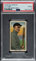 1909-1911 T206 White Border Ty Cobb Bat Off Shoulder PSA GOOD 2 - Polar Bear Back