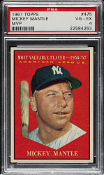 1961 Topps #475 Mickey Mantle MVP PSA VG-EX 4