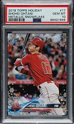 2018 Topps Holiday Metallic Snowflake #HMW17 Shohei Ohtani PSA GEM MINT 10