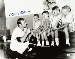 Mickey Mantle Signed 16 x 20 Photograph - JSA