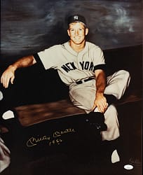 Mickey Mantle Signed 16 x 20 Photograph with "1956" Inscription JSA GEM MINT 10