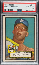 1952 Topps #311 Mickey Mantle PSA VG-EX+ 4.5