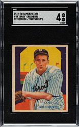1934-1936 R327 Diamond Stars #54 Hank Greenberg - "Greenburg" Error SGC VG/EX 4