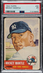 1953 Topps #82 Mickey Mantle PSA POOR 1