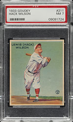 1933 R319 Goudey #211 Hack Wilson PSA NM 7