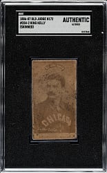 1887 N172 Old Judge Mike "King" Kelly Boston Portrait SGC Authentic