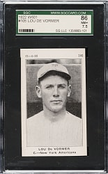 1922 W501 #105 Lou De Vormer SGC NM+ 86