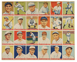 1933 R319 Goudey Uncut Sheet with Five Hall of Famers Including #181 Babe Ruth