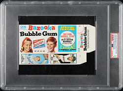 1968 Bazooka Complete Box #2 Jim Hunter/Carl Yastrzemski/Alou/Lefebvre/Freehan PSA VG 3
