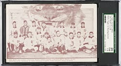 1907 F. P. Burke Detroit Tigers American League Champions Postcard with Ty Cobb SGC FAIR 20